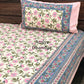 Pink Floral Jaal Cotton King Size Bedsheet