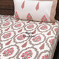 Pink and Brown Floral Mughal Jaal Super King Cotton Bedsheet