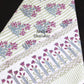 Green and Magenta Floral Motifs Hand Block Printed Waffle Cotton Towel