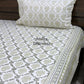 Green Floral Mughal Jaal Cotton Super King Bedsheet