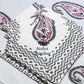 Pink and Grey Paisley Motifs Hand Block Dining Table Cover