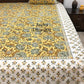 Green and Brown Floral Jaal Bedsheet