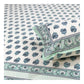 Blue Floral Motifs Cotton King Size Bedsheet