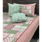 Pink and Green Patchwork Looking Bedsheet