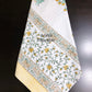 Yellow and Green Floral Motifs Hand Block Printed Waffle Cotton Towel