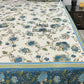 Blue and Green Floral Jaal Cotton Super King Bedsheet