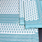Turquoise Blue Butti Cotton King Size Bedsheet