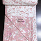 Peach Leafy Jaal Cambric Cotton Double Bed Dohar