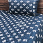 Indigo Lotus Motifs Cotton Super King Bedsheet