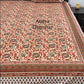 Rust and Green Floral Jaal Cotton King Size Bedsheet