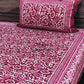Magenta Pink Floral Jaal Cotton Single Bed Bedsheet