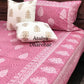 Pink Floral Motifs King Size Bedsheet