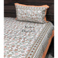 Orange Floral Jaal Super King Bedsheet