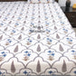 Blue and Grey Floral Mughal Jaal Cotton Super King Bedsheet
