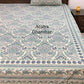 Blue and Green Mughal Jaal Cotton Super King Bedsheet