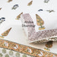 Blue and Brown Floral Cotton Hand Block Bedsheet