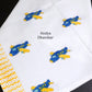 Flying Plane Hand Block Printed Waffle Cotton Kids Towel