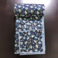 Blue Floral Mulmul Double Bed Dohar