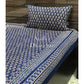 Indigo Butti Hand Block Printed Bedsheet