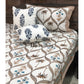 Brown and Blue Mughal Motifs Bedsheet