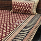 Maroon and Black Kalamkari Cotton Super King Bedsheet