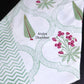 Pink and Green Mughal Jaal Hand Block Printed Waffle Cotton Towel