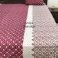 Pinkish Red Mughal Jaal Cotton Super King Bedsheet
