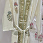 Multicolour Floral Motifs Hand Block Printed Waffle Cotton Bathrobe