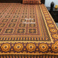 Brown Ajrakh Cotton Bedsheet