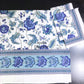 Blue Floral Jaal Cotton Super King Bedsheet
