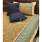 Mustard Floral Jaal King Size Bedsheet