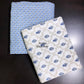 Blue Floral Mughal Jaal Cambric Cotton Single Dohar Pair
