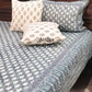 Grey Floral Motifs Cotton Super King Bedsheet