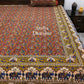 Maroon and Green Kalamkari Bedsheet