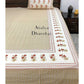 Mustard Zigzag with Floral Motifs Bedsheet