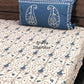 Blue Paisley Jaal Cotton King Size Bedsheet