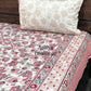 Red and Grey Floral Jaal Cotton King Size Bedsheet
