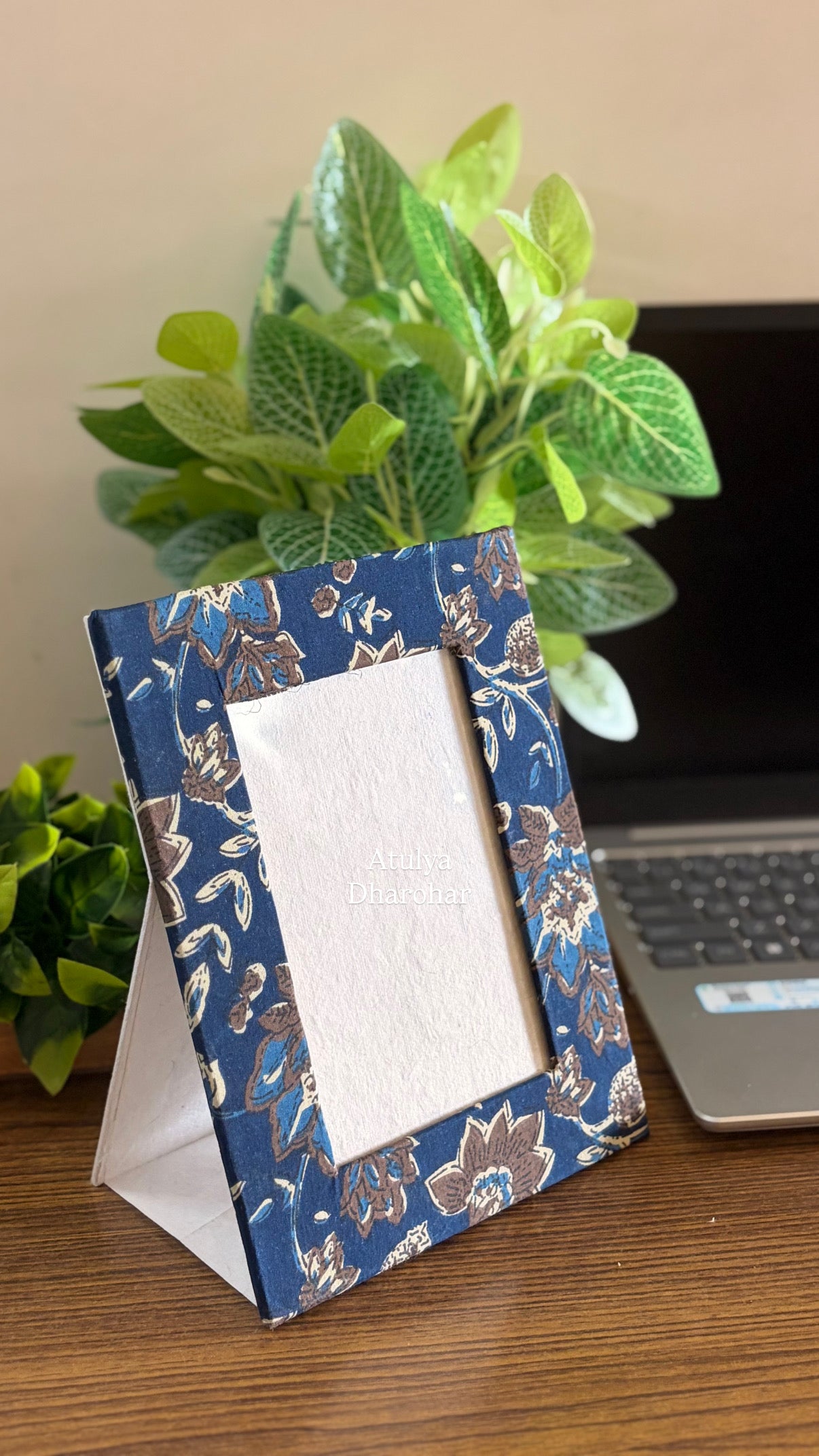 Blue Floral Photo Frame
