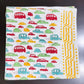 Multicolour Car Hand Block Printed Waffle Cotton Kids Towel