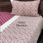 Pinkish Red Mughal Jaal Cotton Super King Bedsheet