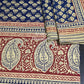 Indigo Paisley Kalamkari Cotton King Size Bedsheet