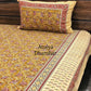 Mustard Green Kalamkari Cotton King Size Bedsheet