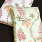 Green and Rust Floral Jaal Mulmul Single Bed Dohar Pair