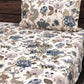 Navy Blue Floral Jaal Cotton Super King Bedsheet