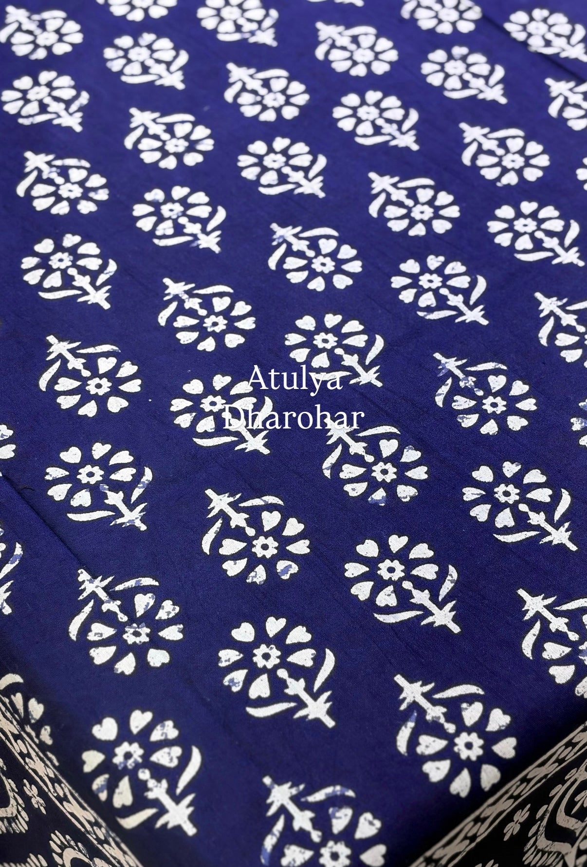 Indigo Butti Cotton Dining Table Cover