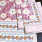 Pink and Yellow Floral Jaal Cotton King Size Bedsheet
