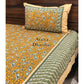 Mustard Floral Jaal King Size Bedsheet