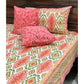 Pink and Green Ikat Bedsheet