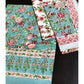 Turquoise Floral Motifs Hand Block Bedsheet