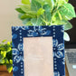 Indigo Floral Motifs Photo Frame